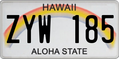 HI license plate ZYW185