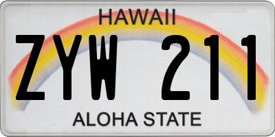 HI license plate ZYW211