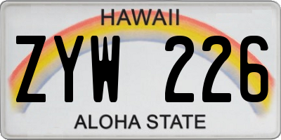 HI license plate ZYW226