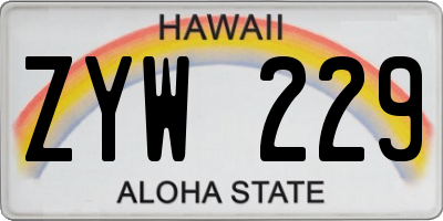 HI license plate ZYW229