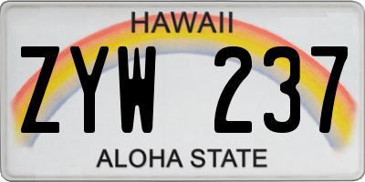 HI license plate ZYW237
