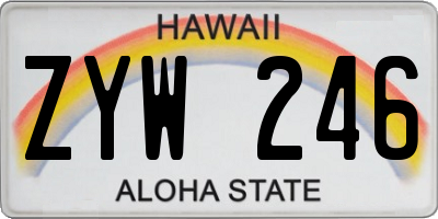 HI license plate ZYW246