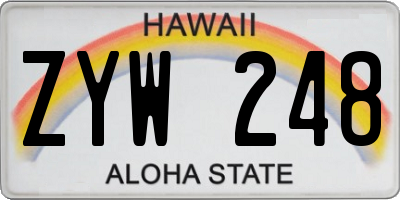 HI license plate ZYW248