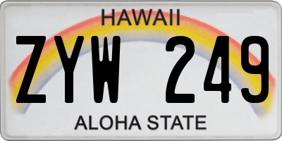 HI license plate ZYW249