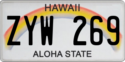 HI license plate ZYW269
