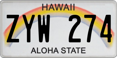 HI license plate ZYW274
