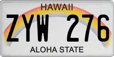 HI license plate ZYW276
