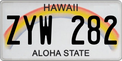 HI license plate ZYW282