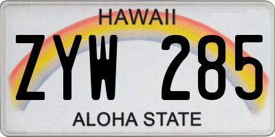 HI license plate ZYW285
