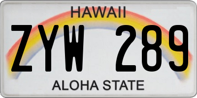 HI license plate ZYW289