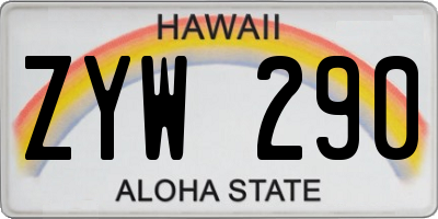 HI license plate ZYW290
