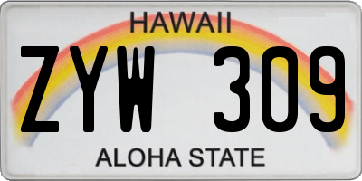 HI license plate ZYW309