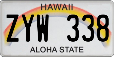 HI license plate ZYW338