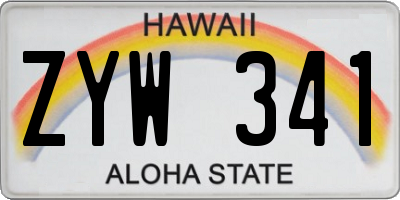 HI license plate ZYW341
