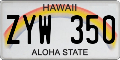 HI license plate ZYW350