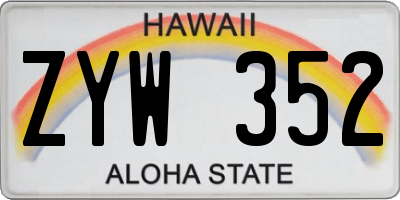 HI license plate ZYW352