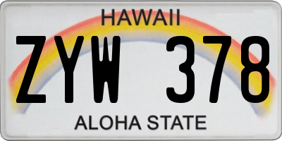 HI license plate ZYW378