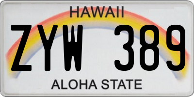 HI license plate ZYW389