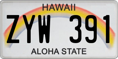 HI license plate ZYW391