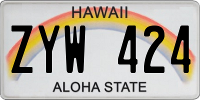 HI license plate ZYW424