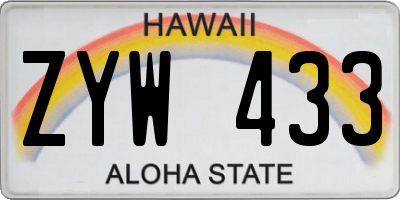 HI license plate ZYW433