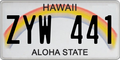 HI license plate ZYW441