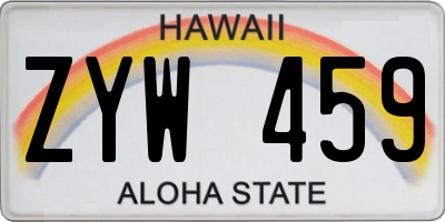 HI license plate ZYW459