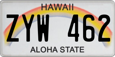 HI license plate ZYW462