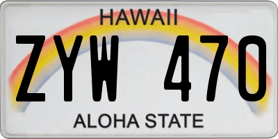 HI license plate ZYW470
