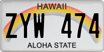 HI license plate ZYW474