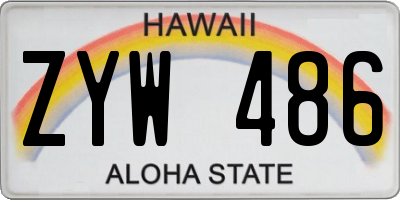HI license plate ZYW486