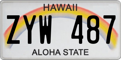 HI license plate ZYW487