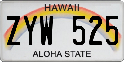 HI license plate ZYW525