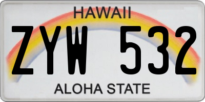 HI license plate ZYW532