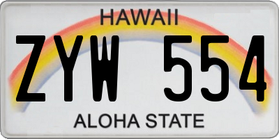 HI license plate ZYW554