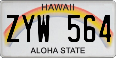 HI license plate ZYW564
