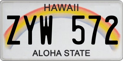 HI license plate ZYW572