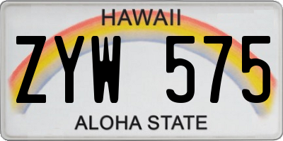 HI license plate ZYW575
