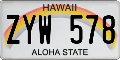 HI license plate ZYW578