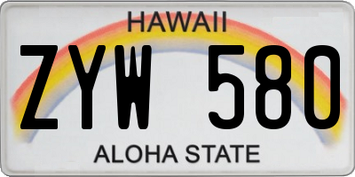 HI license plate ZYW580