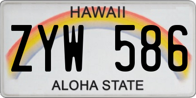 HI license plate ZYW586