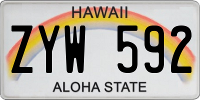 HI license plate ZYW592