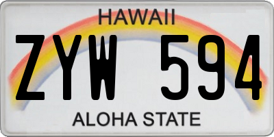 HI license plate ZYW594