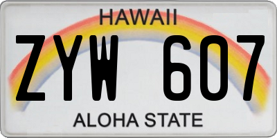 HI license plate ZYW607