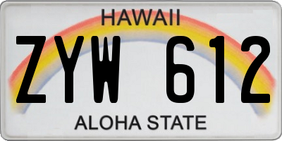 HI license plate ZYW612