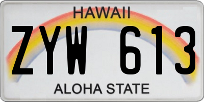 HI license plate ZYW613