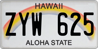 HI license plate ZYW625