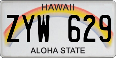 HI license plate ZYW629