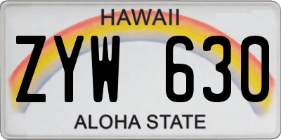 HI license plate ZYW630