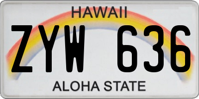 HI license plate ZYW636